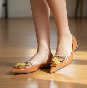 NWOT Designer 13 09 SR Patent leather Miky Crystal ballerina/ ballet fla…